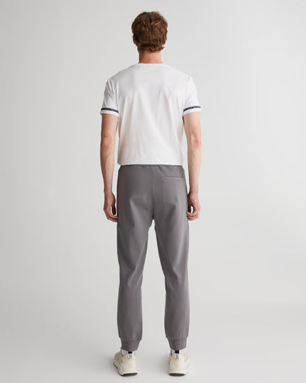 Bawełniane spodnie dresowe męskie z nadrukiem regular fit szare