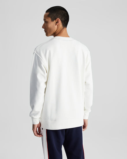 Bawełniana bluza męska z nadrukiem regular fit biała