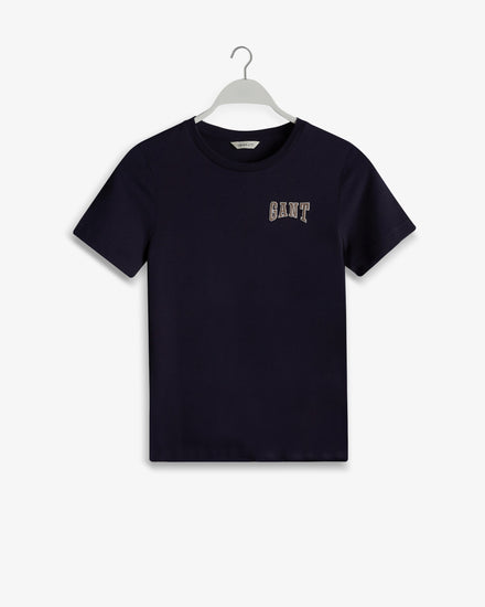 Bawełniana koszulka damska z nadrukiem okrągły kołnierzyk regular fit