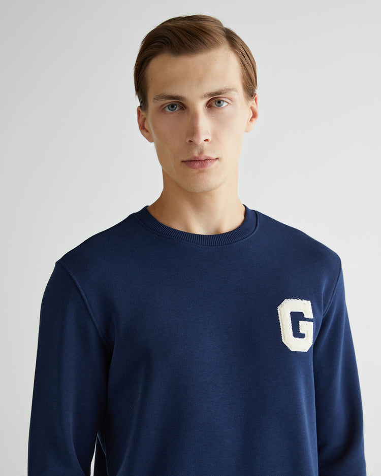 Bluza męska z okrągłym kołnierzykiem z nadrukiem regular fit