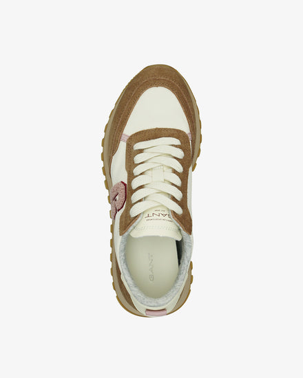 Buty sportowe damskie z nadrukiem brązowe