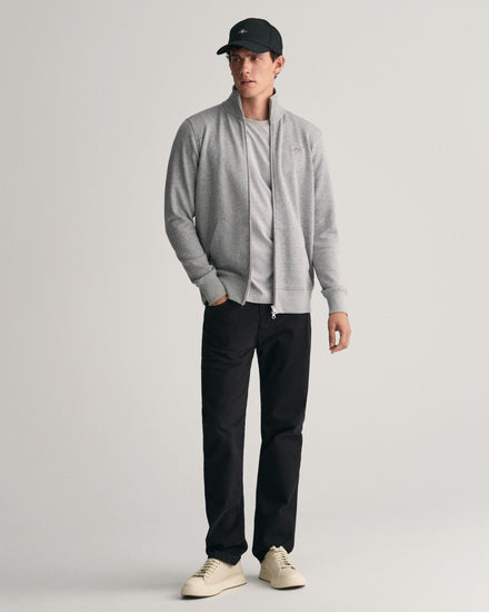 Bluza męska z zamkiem regular fit szara