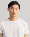 Męski biały regular fit okrągły dekolt T-shirt