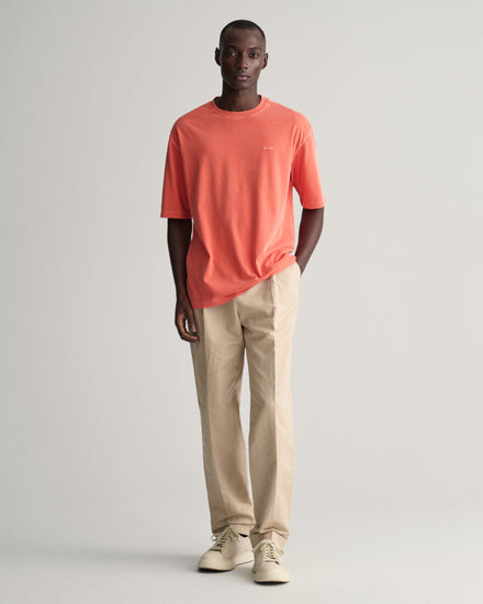 Bawełniana koszulka męska z okrągłym kołnierzykiem relaxed fit