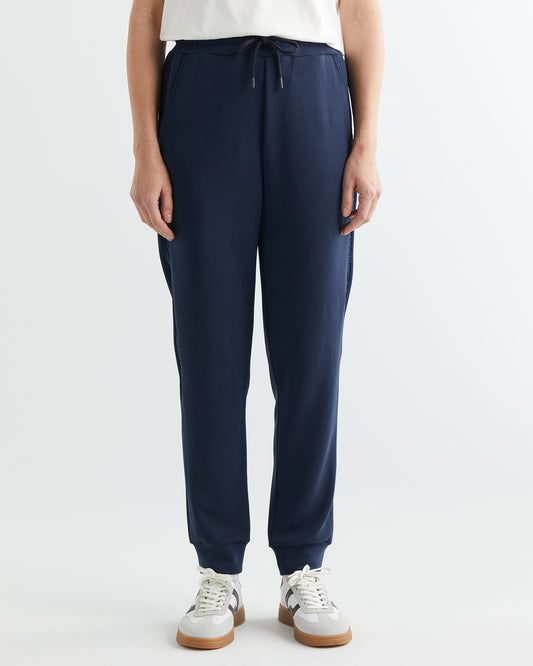 Spodnie dresowe damskie regular fit granatowe