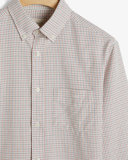 Bawełniana koszula męska w kratkę z długim rękawem regular fit