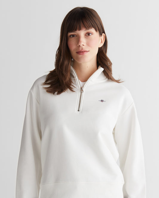 Bluza damska z zamkiem do połowy z długim rękawem relaxed fit