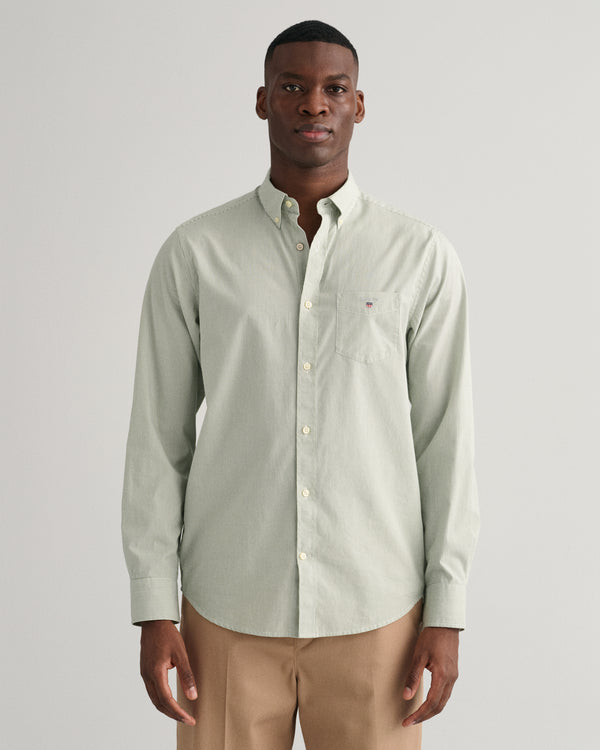 Bawełniana koszula męska w paski z długim rękawem regular fit