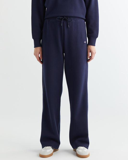 Spodnie dresowe damskie regular fit granatowe