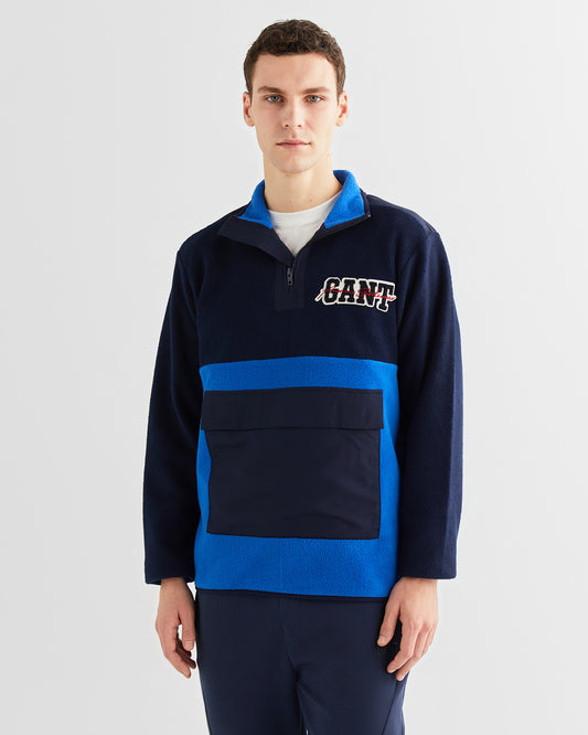 Bluza męska z nadrukiem relaxed fit granatowa