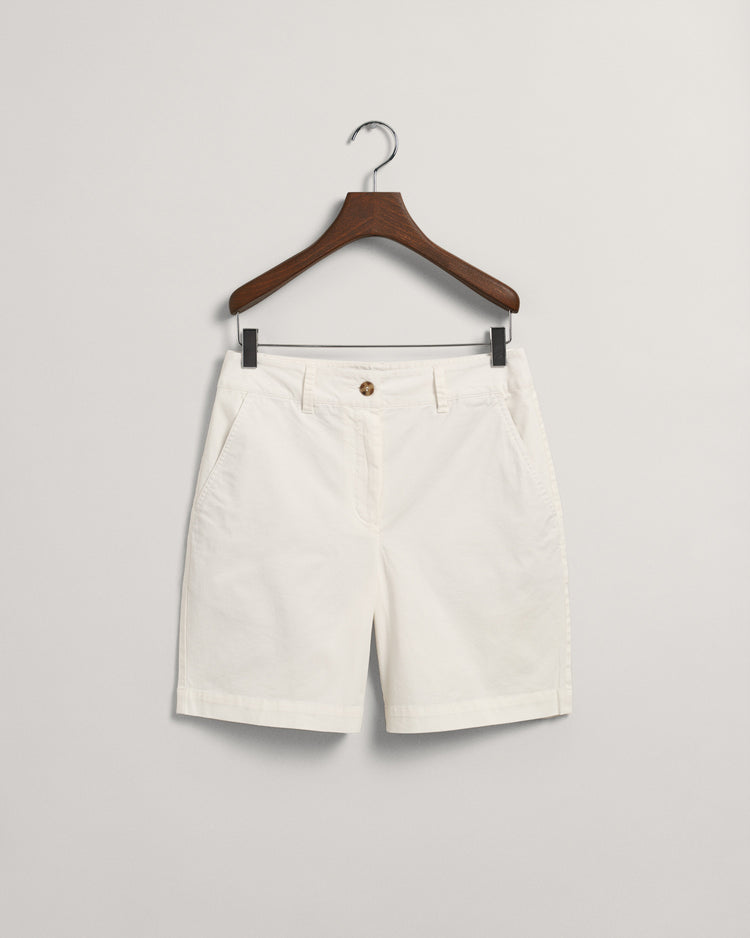 Szorty damskie slim fit kremowe