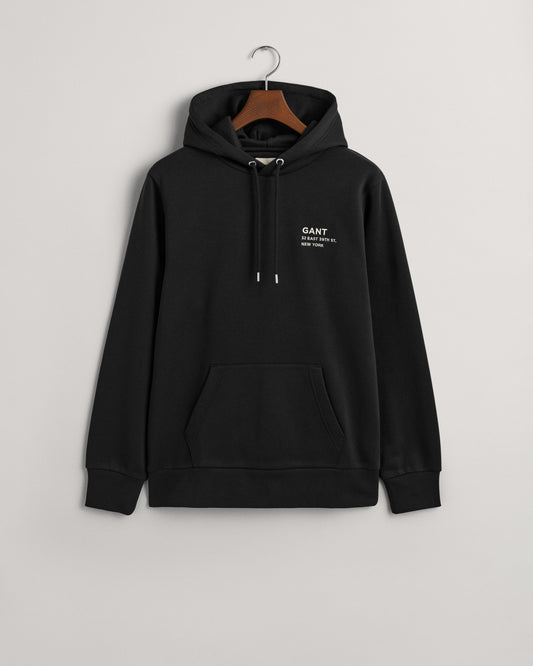 Bluza męska z nadrukiem z kapturem regular fit czarna