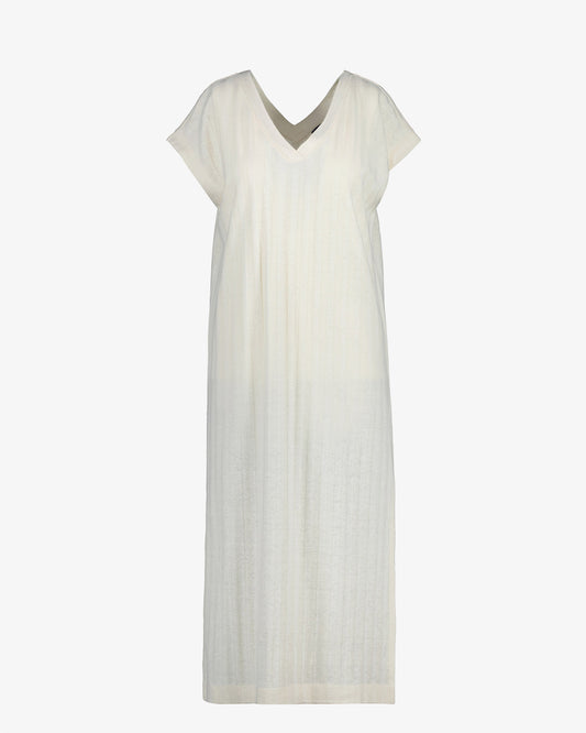 Lniana sukienka z dekoltem V bez rękawów