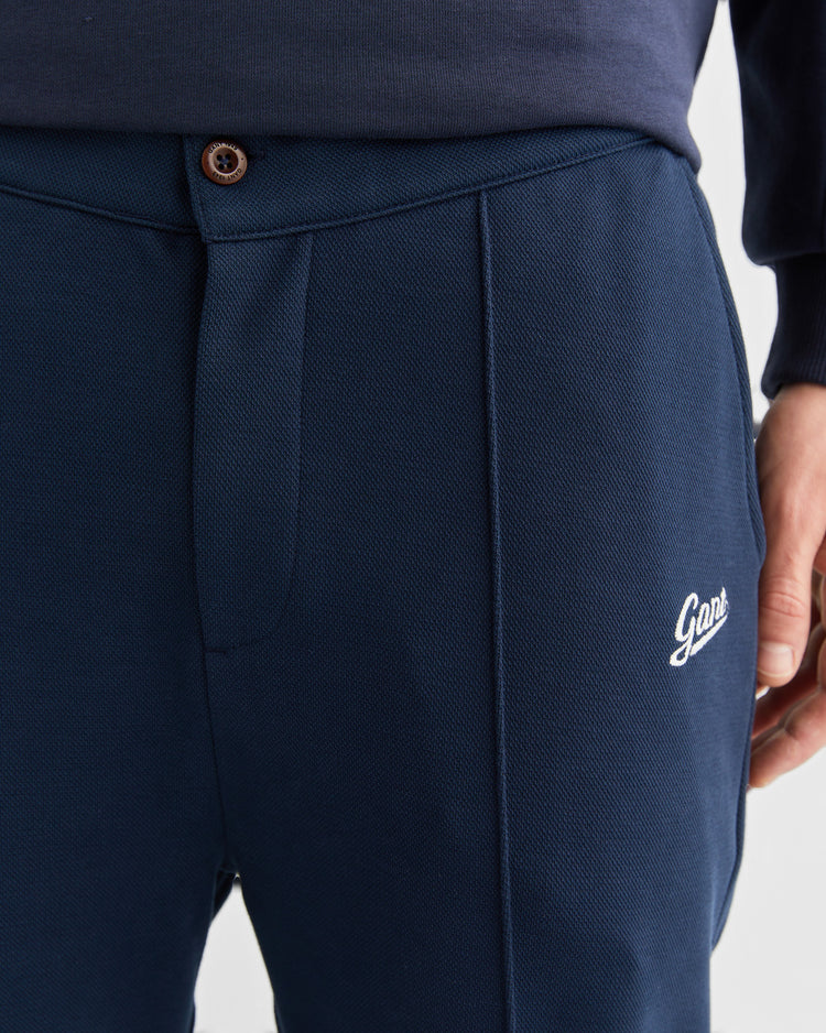 Bawełniane spodnie dresowe męskie regular fit granatowe