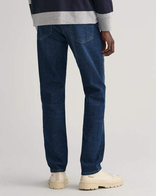 Spodnie jeansowe męskie slim fit granatowe