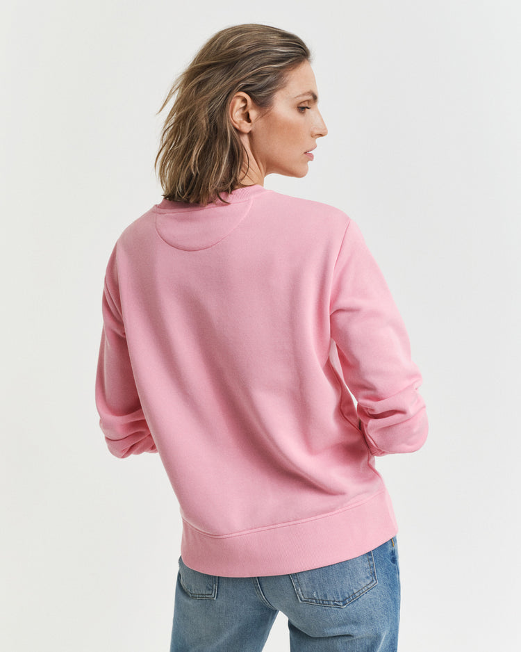 Bluza damska z długim rękawem i okrągłym kołnierzykiem relaxed fit