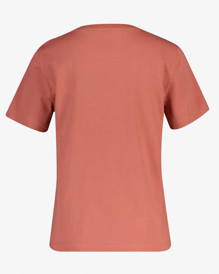 Koszulka damska z okrągłym kołnierzykiem i krótkim rękawem regular fit