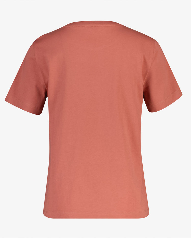 Koszulka damska z okrągłym kołnierzykiem i krótkim rękawem regular fit