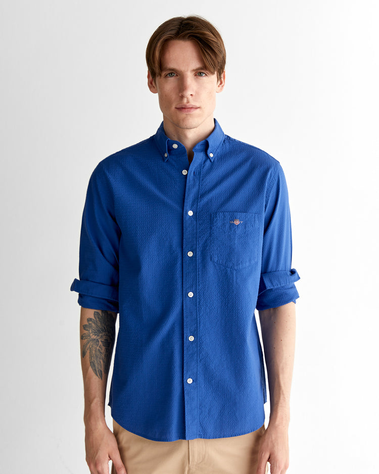 Koszula męska z długim rękawem regular fit granatowa