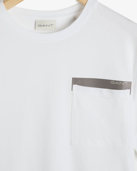 T-shirt męski z nadrukiem regular fit biały