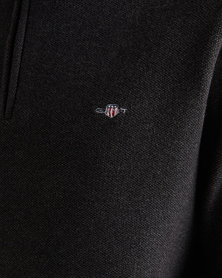 Sweter męski z zamkiem do połowy relaxed fit czarny