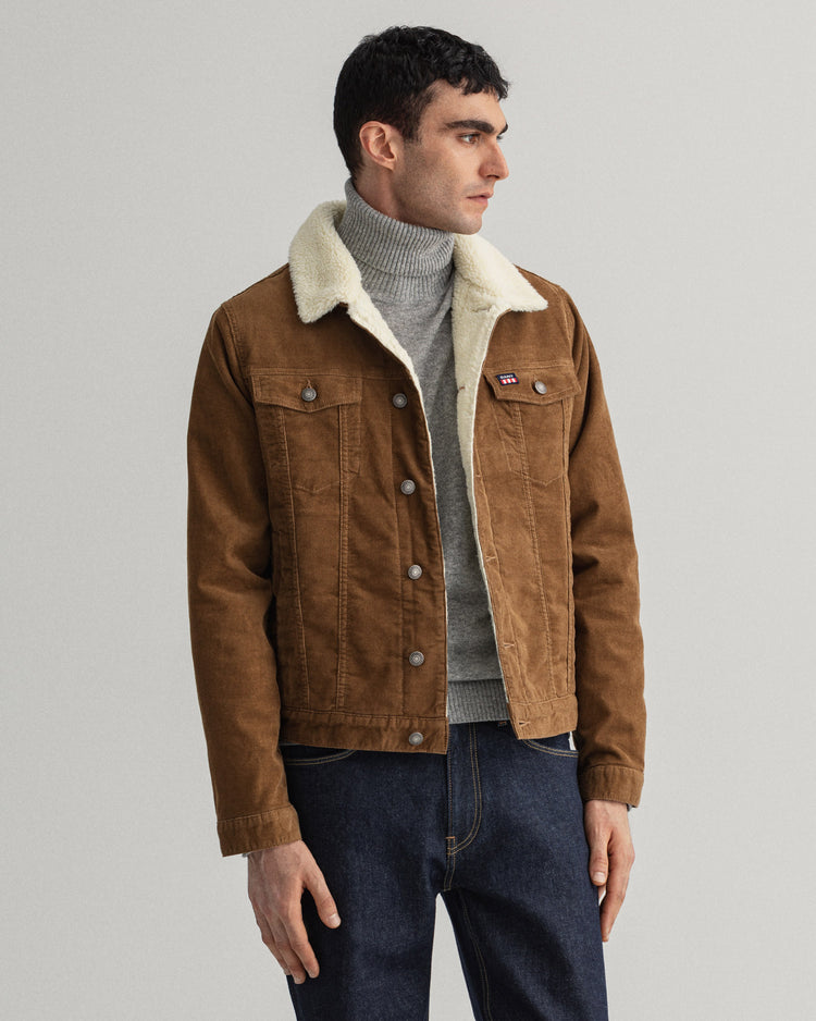 Kurtka męska z nadrukiem zapinana na guziki z długim rękawem regular fit