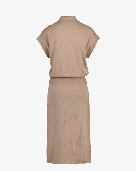 Sukienka z mieszanki lnianej z kołnierzykiem