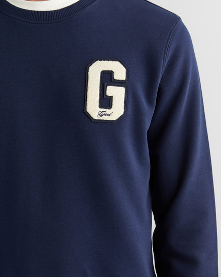 Bluza męska z okrągłym kołnierzykiem regular fit granatowa