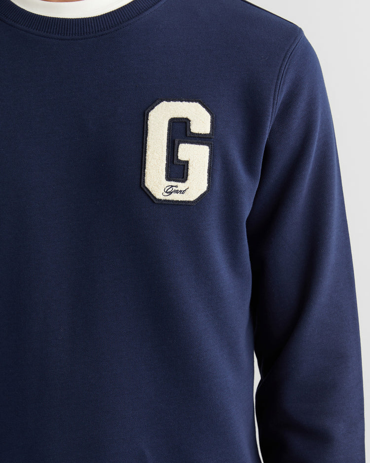 Bluza męska z okrągłym kołnierzykiem regular fit granatowa