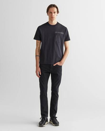 T-shirt męski z nadrukiem regular fit czarny