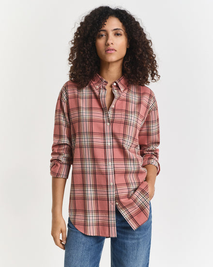 Flanelowa koszula w kratę o kroju relaxed fit