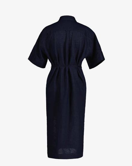 Sukienka damska kołnierz koszulowy krótki rękaw relaxed fit