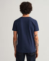 Bawełniany t-shirt męski z dekoltem V slim fit granatowy