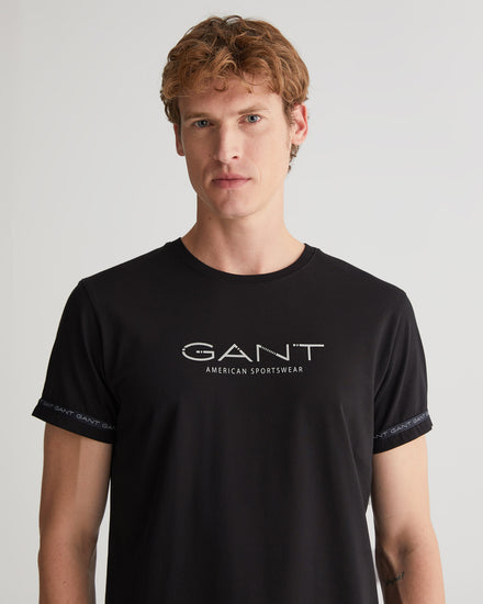 Męska koszulka z taśmą z logo C na szyi