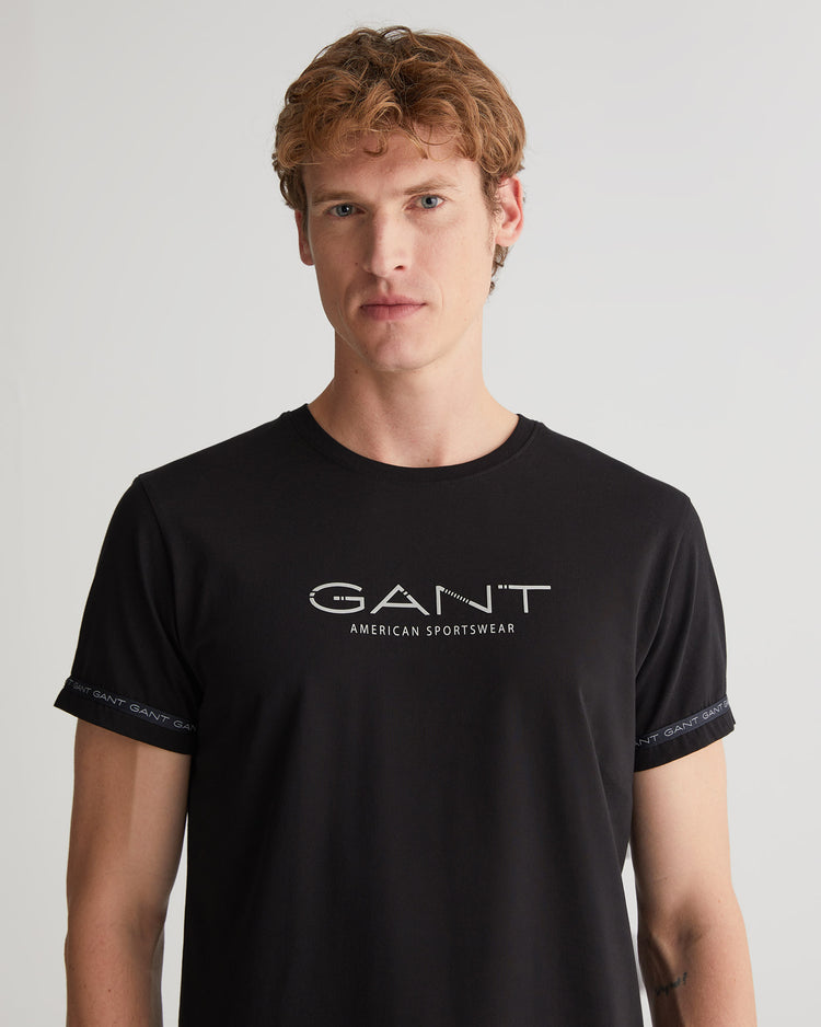 Męska koszulka z taśmą z logo C na szyi