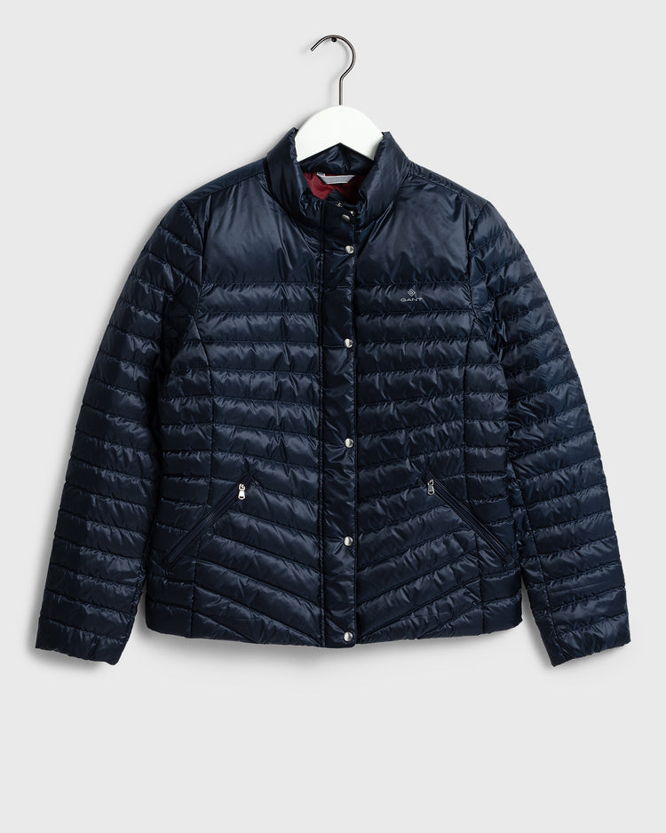 Kurtka damska zapinana na guziki z długim rękawem granatowa