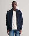 Sweter męski z zamkiem regular fit granatowy