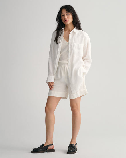 Koszula damska z długim rękawem oversize fit biała