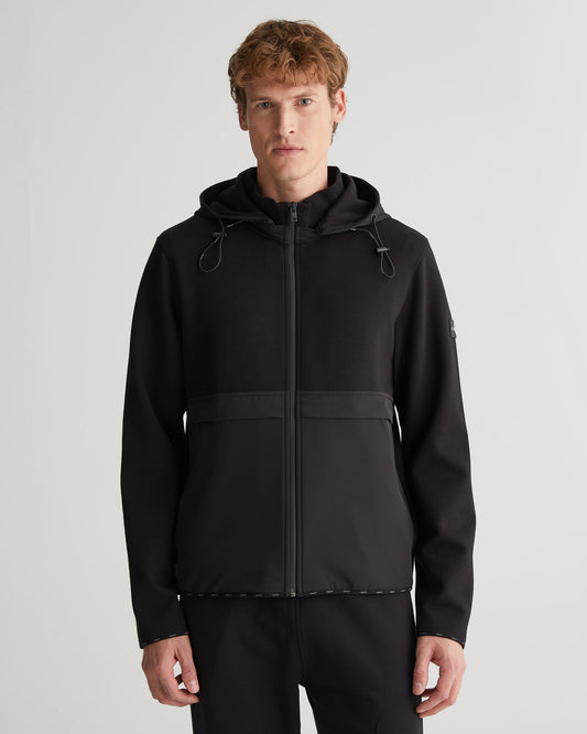 Bluza męska z zamkiem regular fit czarna