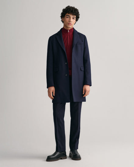 Bawełniany sweter męski z zamkiem do połowy regular fit czerwony