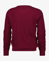 Sweter męski z okrągłym kołnierzykiem regular fit bordowy