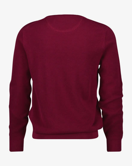Sweter męski z okrągłym kołnierzykiem regular fit bordowy
