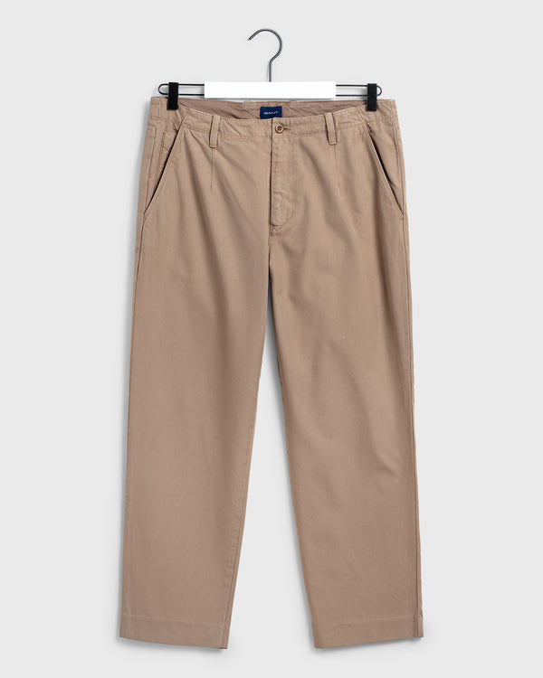 Bawełniane spodnie męskie slim fit beżowe