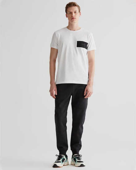 Spodnie dresowe męskie z nadrukiem czarne