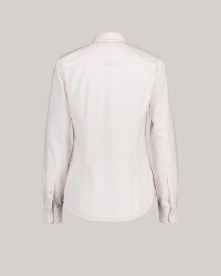 Koszula damska w paski z długim rękawem slim fit różowa