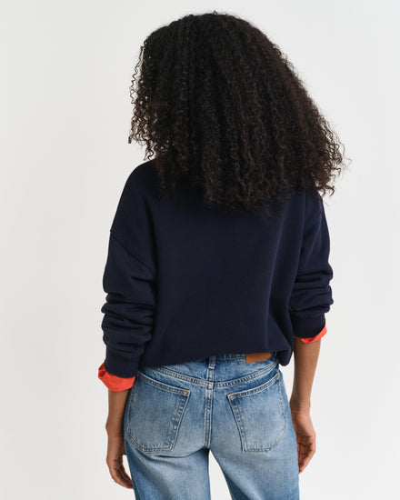 Bluza damska z nadrukiem i okrągłym kołnierzykiem relaxed fit