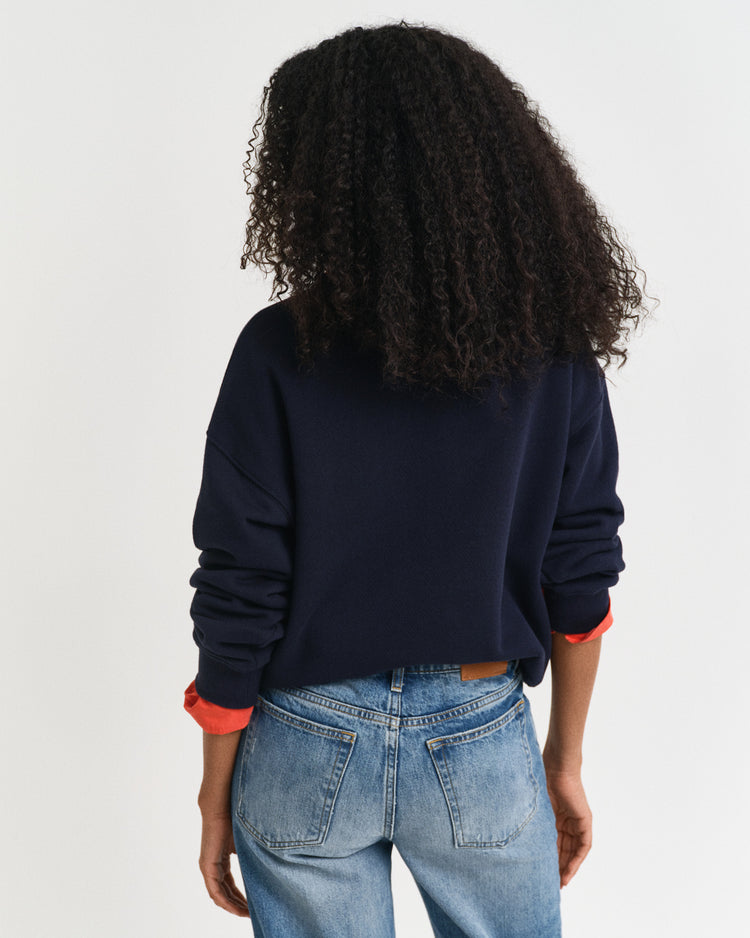 Bluza damska z nadrukiem i okrągłym kołnierzykiem relaxed fit