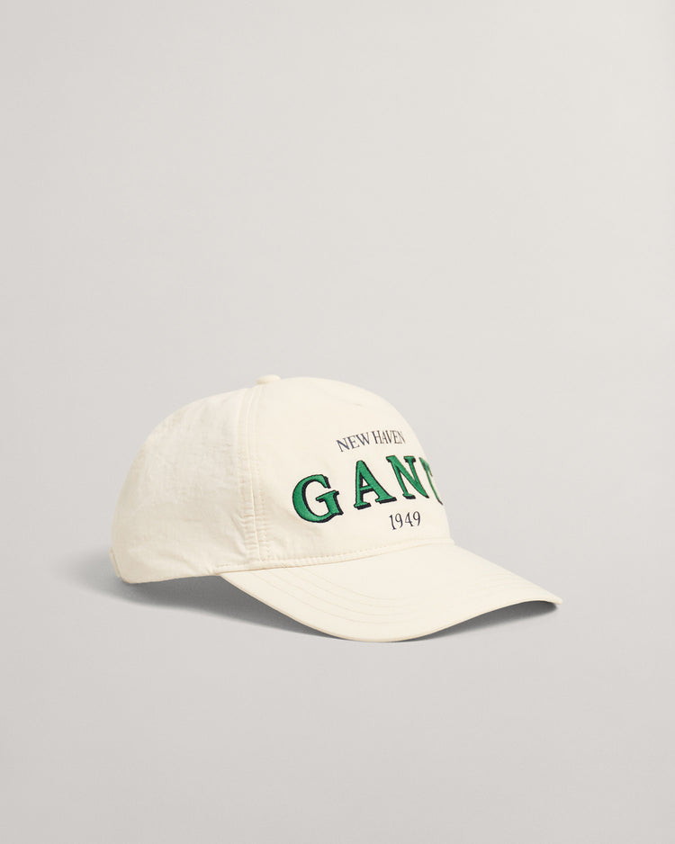 Czapka z daszkiem unisex z nadrukiem beżowa