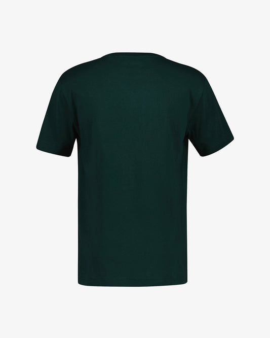 T-shirt męski z nadrukiem okrągły kołnierzyk regular fit zielony