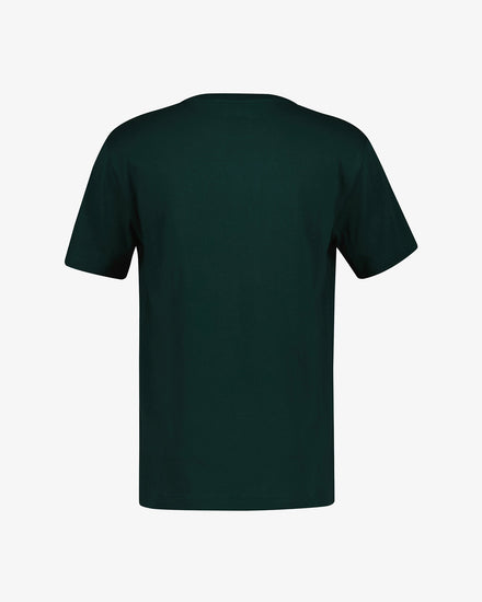 T-shirt męski z nadrukiem okrągły kołnierzyk regular fit zielony